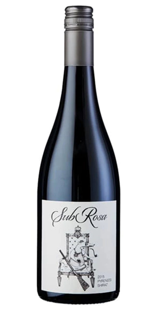 bottle of the 2015 subrosa pyrenees shiraz