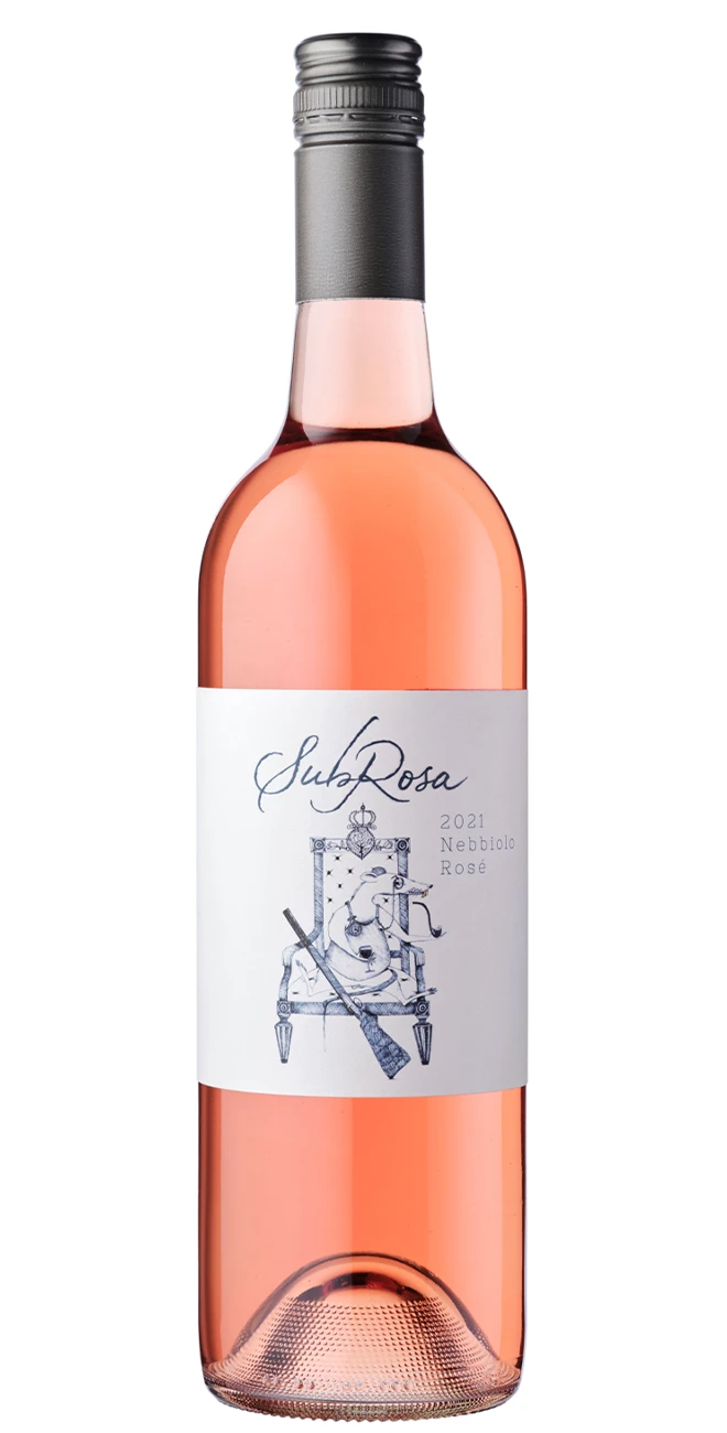 bottle of the 2021 subrosa rose