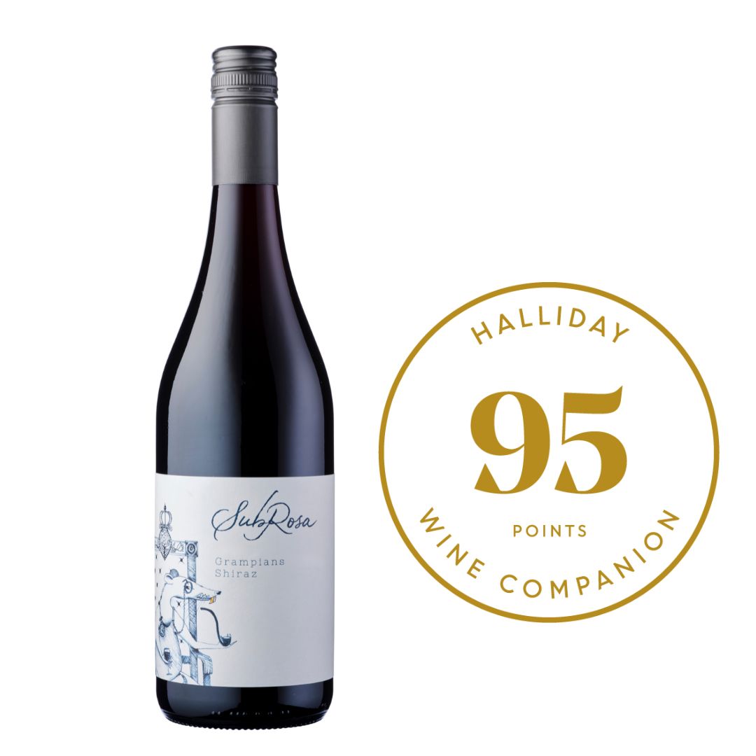 bottle of subrosa grampians shiraz, with a score of 95 pts from Halliday wine companion